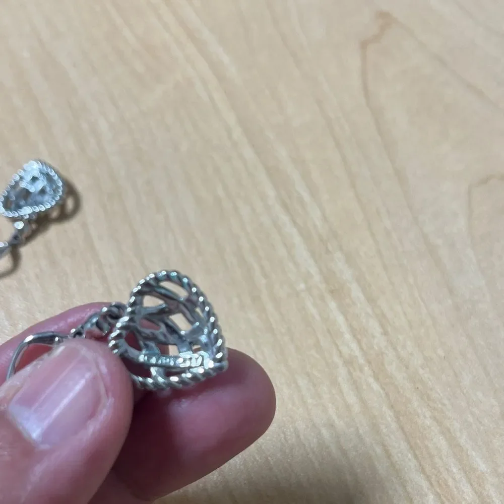 Givenchy Women Elegant Silver Heart Earrings